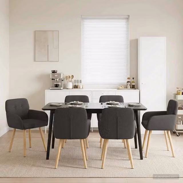 Sedie da pranzo 6 pz Bouclé Grigio Scuro 59 x 56,5 x 85 cm 3428280