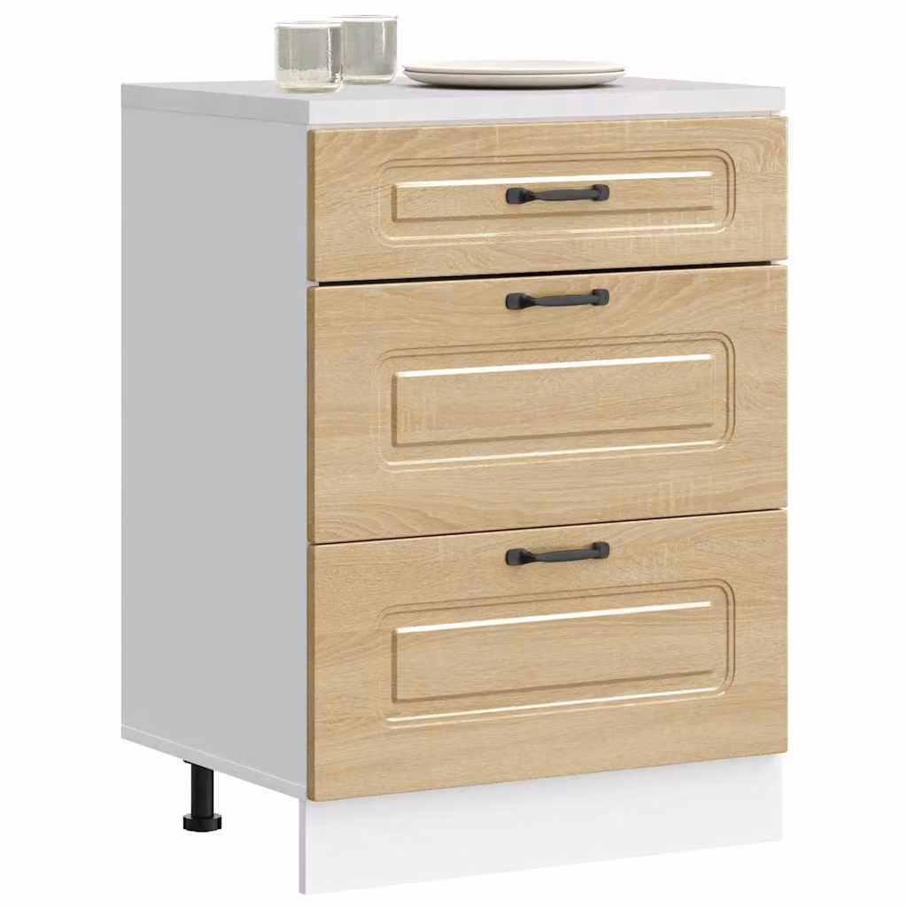 Base da cucina moderna vidaXL Kalmar in legno MDF marrone L: 60,0 cm, P: 46,0 cm, H: 81,5 cm