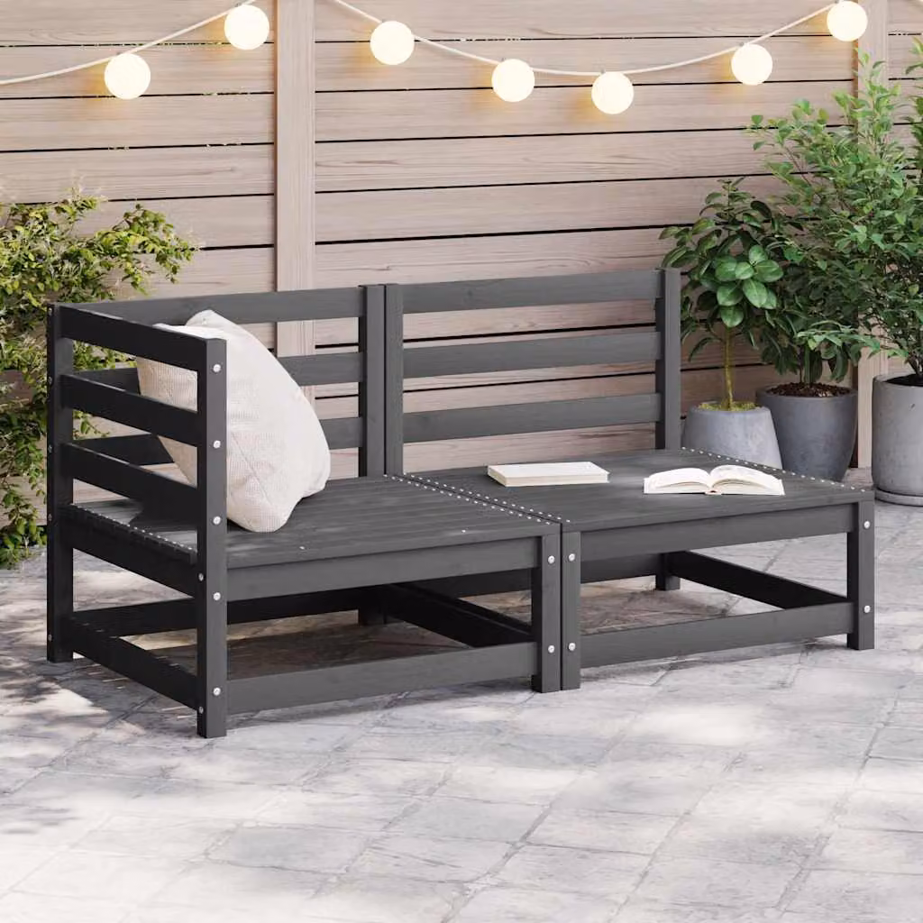 Maison Exclusive - Set da giardino 2 pezzi grigio in legno massello di pino