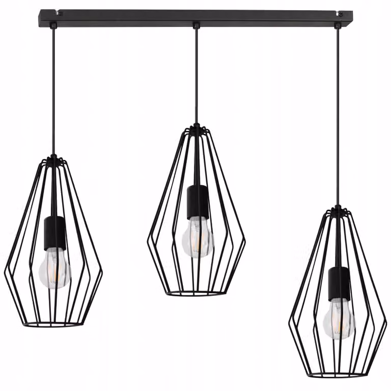 Lampada a sospensione Diamant Nero Filo Loft – Lampada a sospensione Lampada da soffitto Design industriale