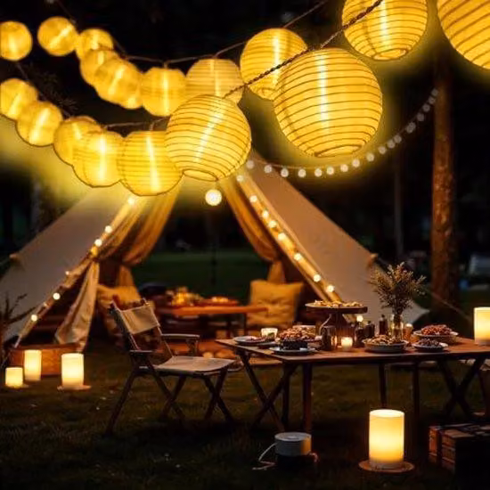 Lampada a sospensione solare da 8 metri con 40 LED - Illuminazione da giardino resistente alle intemperie