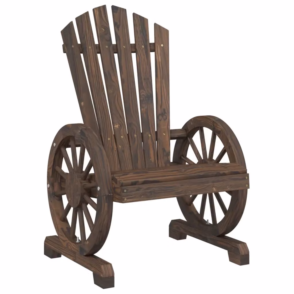 Sedia da giardino Adirondack vidaXL in legno massello di abete, colore marrone – 2