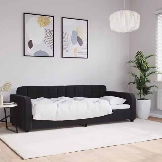 Letto da giorno moderno vidaXL in velluto nero – 1