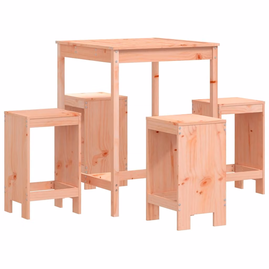 Set da Bar da Giardino 5 pz in Legno Massello di Douglas