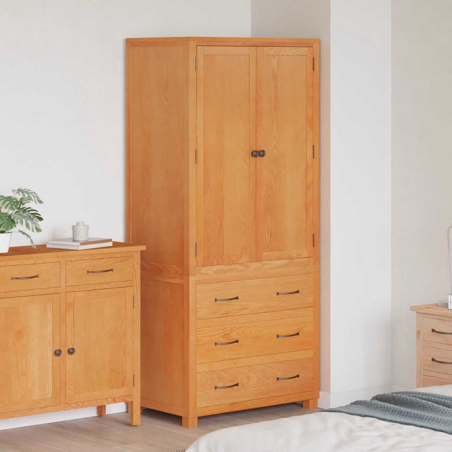 Set di mobili per magazzino vidaXL 2 pezzi marrone con ante a battente e cassetti, L: 80 cm, P: 50 cm, H: 180 cm
