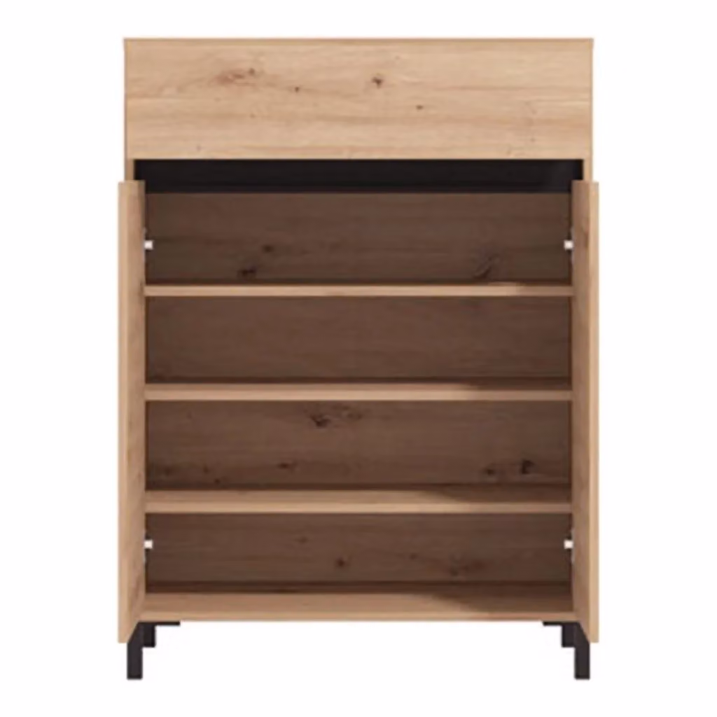 Scarpiera DMORA Ilarione con cassetto, Marrone Rovere Nodi, L: 80 cm, P: 40 cm, H: 109.5 cm – 2