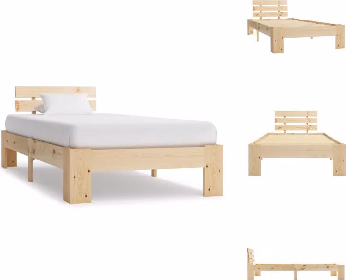 vidaXL Letto in legno massiccio di pino 100x200 cm - Letti e strutture letto