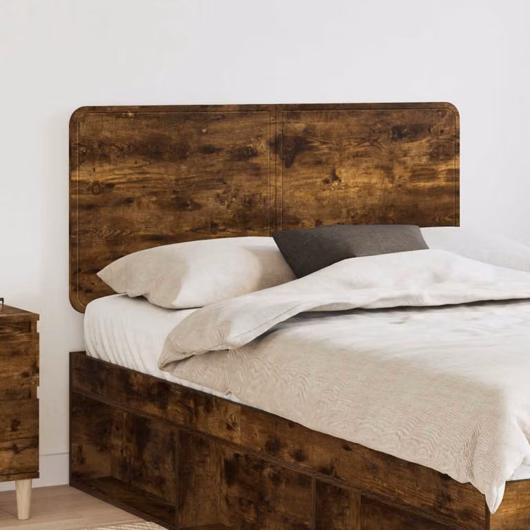 Testiera per letto vidaXL in legno ingegnerizzato Rovere Fumo, colore marrone opaco