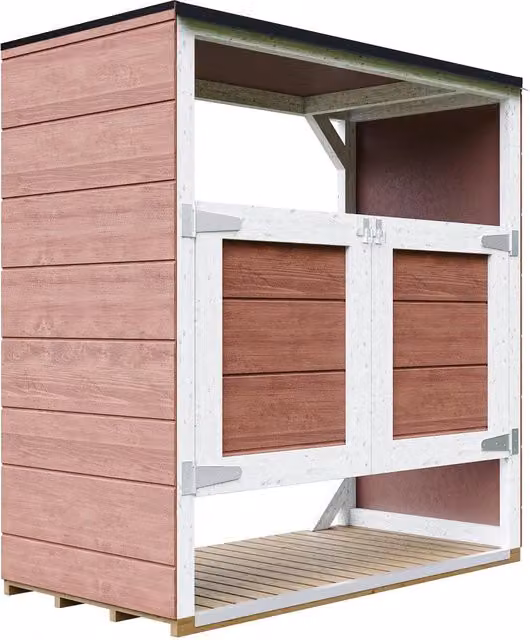 Ricovero per bidoni da giardino 2x240L TIMBELA M980A-REDWOOD RED
