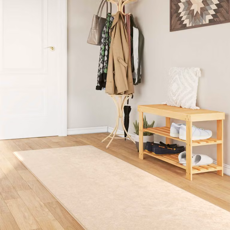 Tappeto Runner vidaXL MARSA Beige in Poliestere e PVC, L 80 cm x P 300 cm