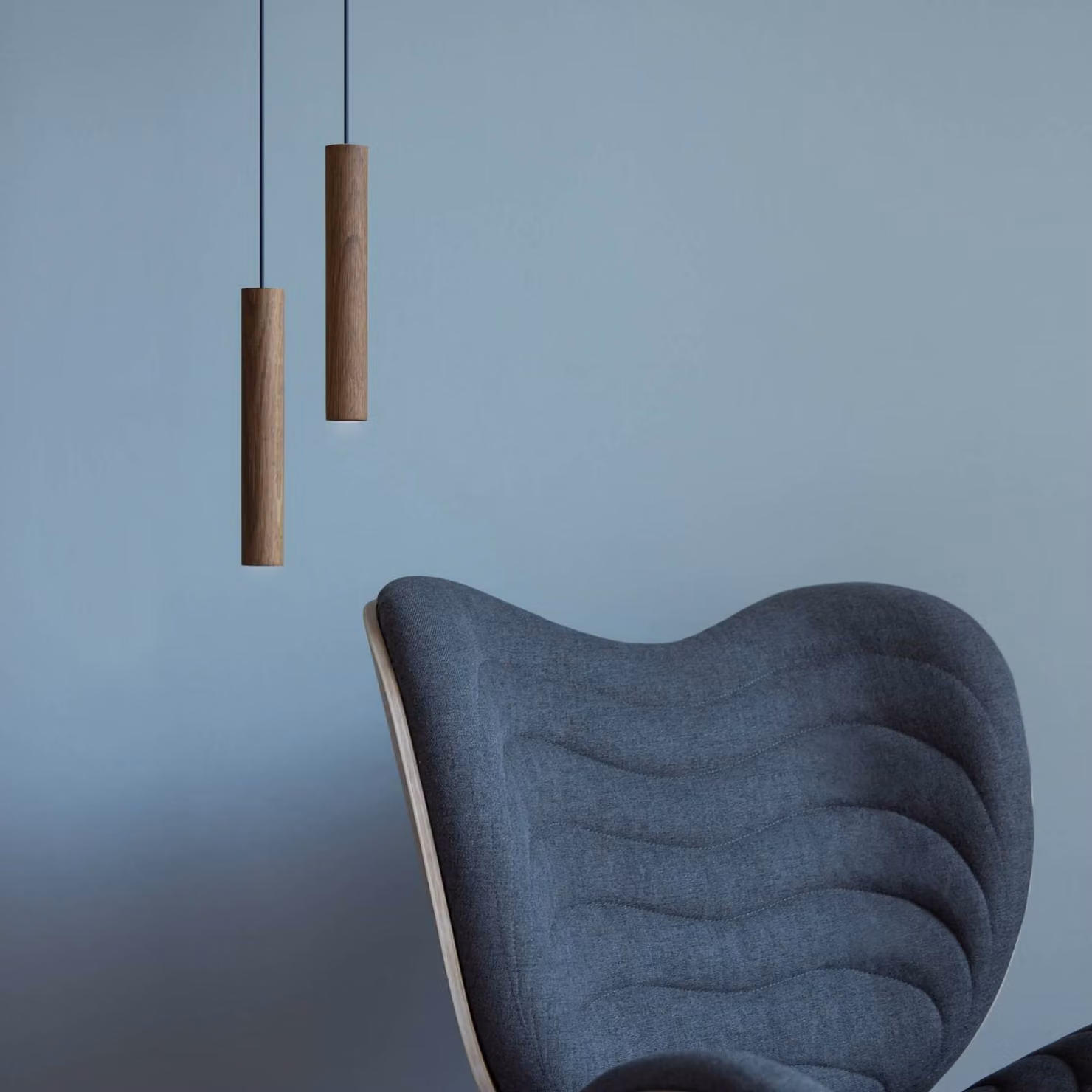 UMAGE Lampada a sospensione Chimes Tall, Legno scuro, Soggiorno / Sala da pranzo, Legno, Scandinavo, Lampada a sospensione