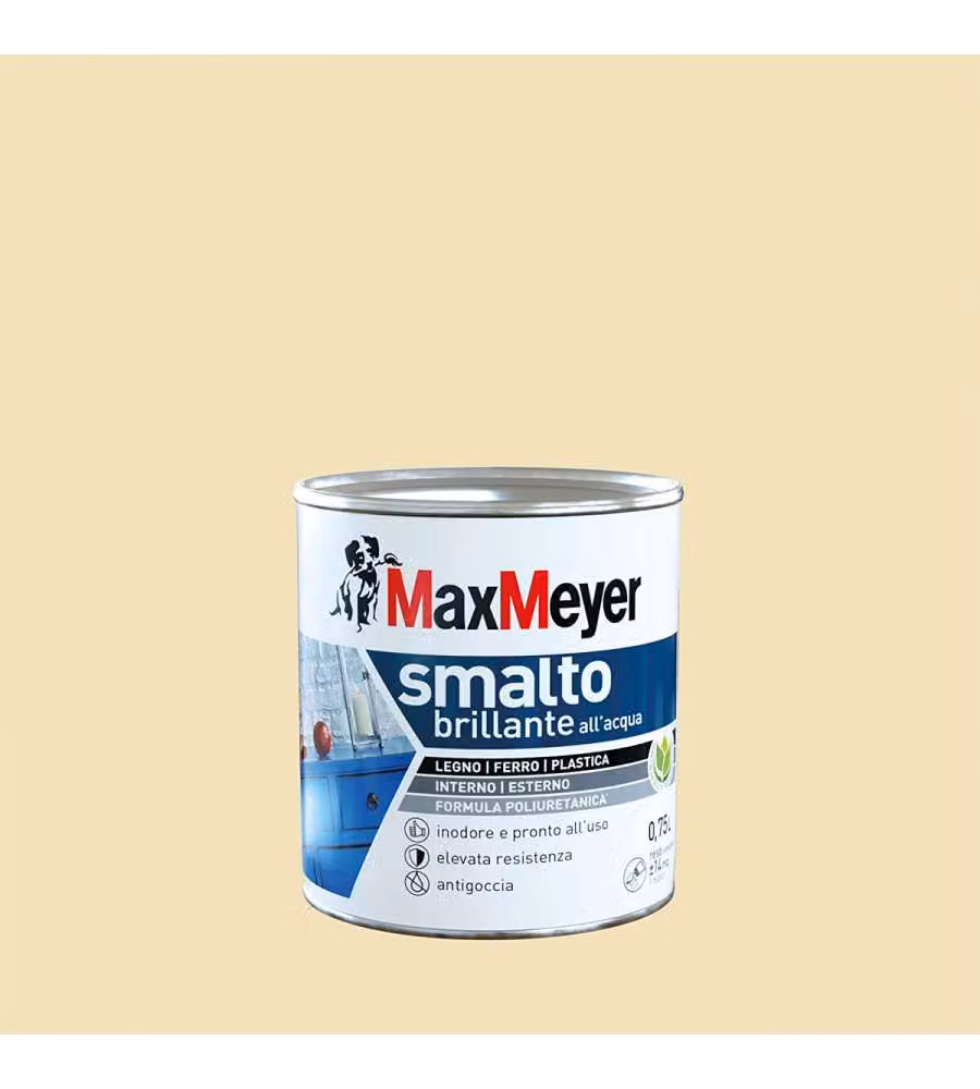 MaxMeyer Smalto Brillante all'acqua Poliuretanico Bianco Panna 0,75 l