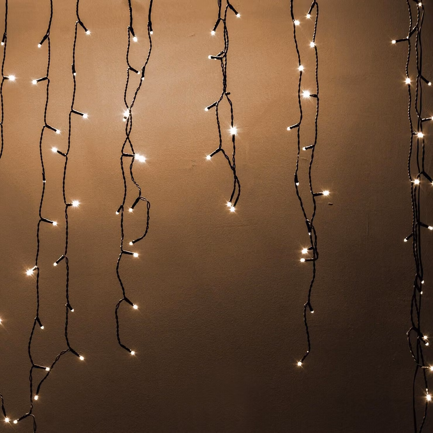 Luci di Natale tenda 400 Led plastica bianco caldo cm 750