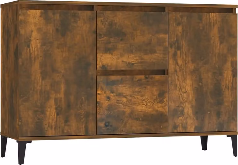 Credenza Rovere Fumo 102x35x70 cm in Legno Multistrato