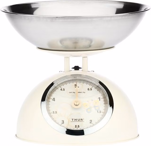 Bilancia Elegance Thun in acciaio inossidabile e colore bianco per la cucina
