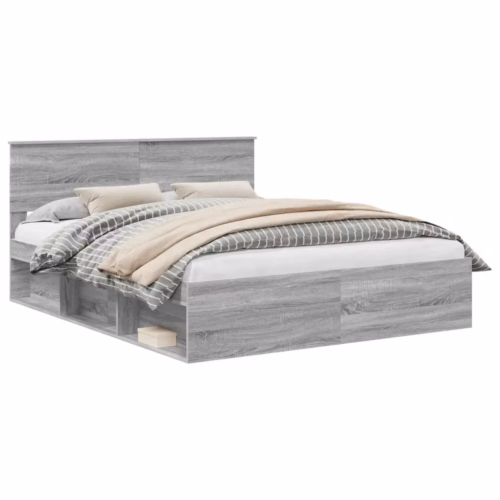 Struttura letto Sonoma vidaXL in pino massello grigio L/P/H: 200 x 160 x 90 cm – 2