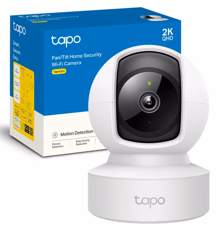 Telecamera di sicurezza, connessione Wi-Fi/Ethernet per uso interno, risoluzione 2K (3 MP), visione notturna