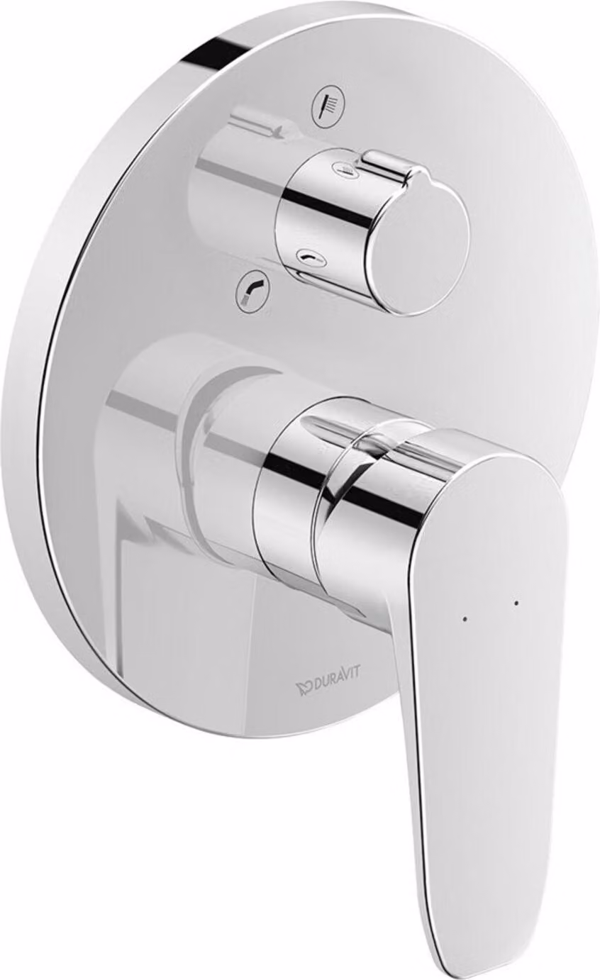 Duravit B.1 Mitigeur monocommandé encastré pour baignoire, 2 consommateurs, avec inverseur, B15210012010, B15210012010