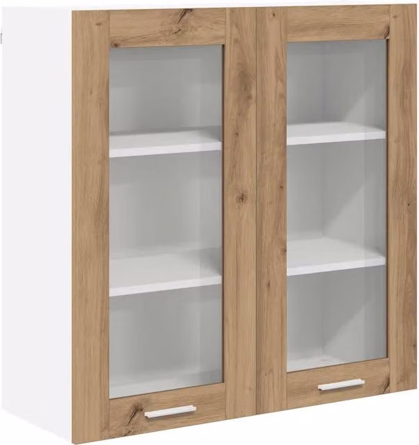 Armadio pensile moderno con ampio spazio di archiviazione 80 x 31 x 80 cm in legno ingegnerizzato rovere artigianale 02_0053368