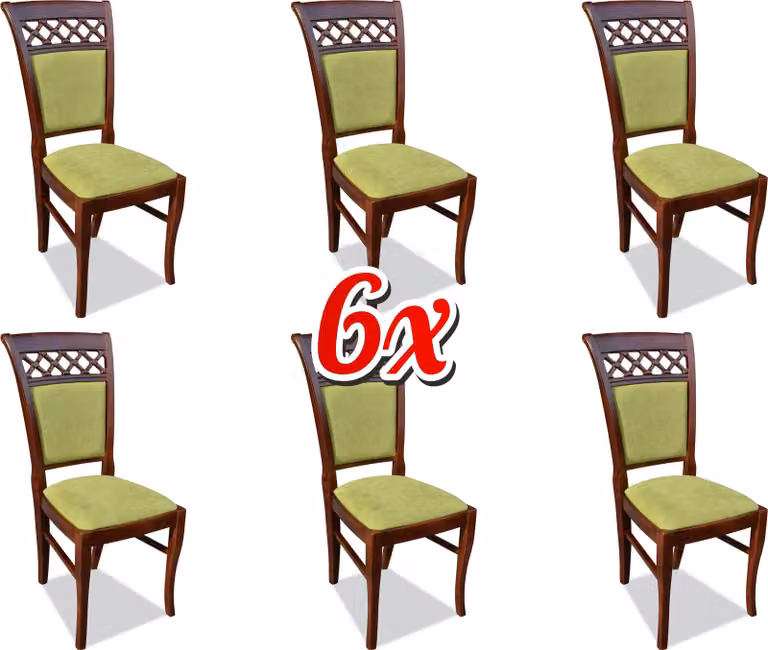 Esszimmer Stühle Holz Design Sessel Polster Set 6x Stühle Stuhl Textil Gruppen