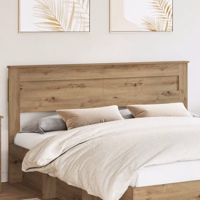 Testiera per letto vidaXL in legno ingegnerizzato color rovere, stile minimalista e finitura lucida