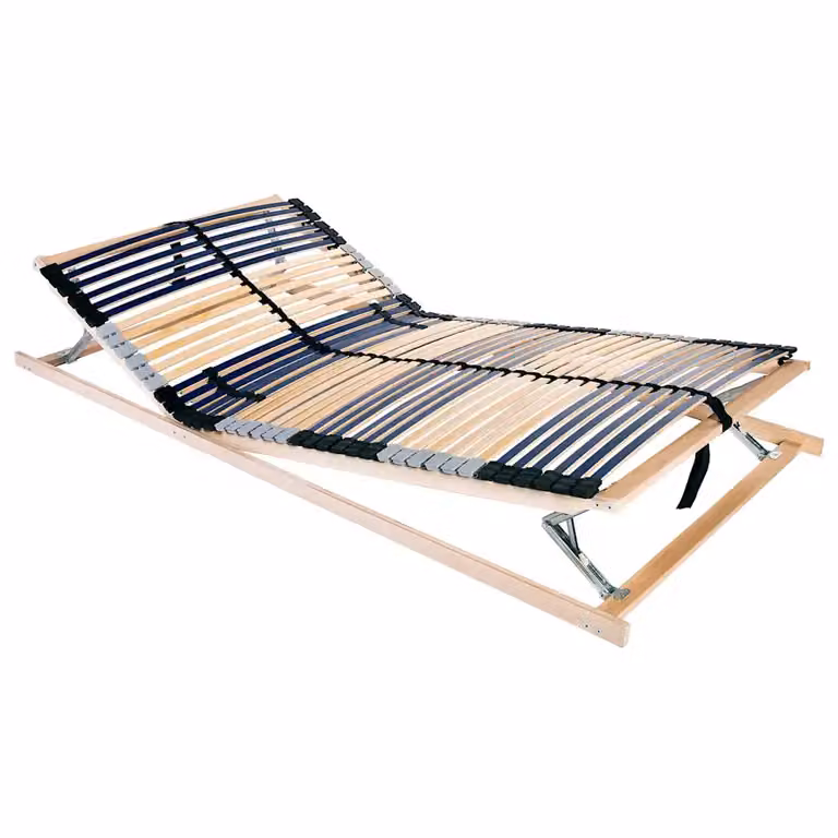 Base a doghe vidaXL in legno di faggio massello, Marrone, 140 x 190 cm