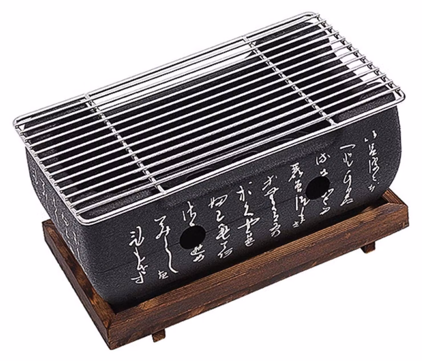 Griglia da tavolo a carbone - Mini griglia portatile - 24 x 12,5 cm - Metallo - Adatta per interni ed esterni - Griglia da tavolo giapponese