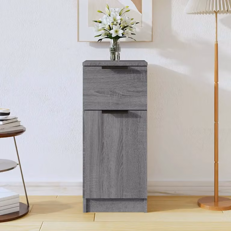 Credenza vidaXL Grigio Sonoma in Legno Multistrato e MDF, L/P/H: 30 x 30 x 70 cm