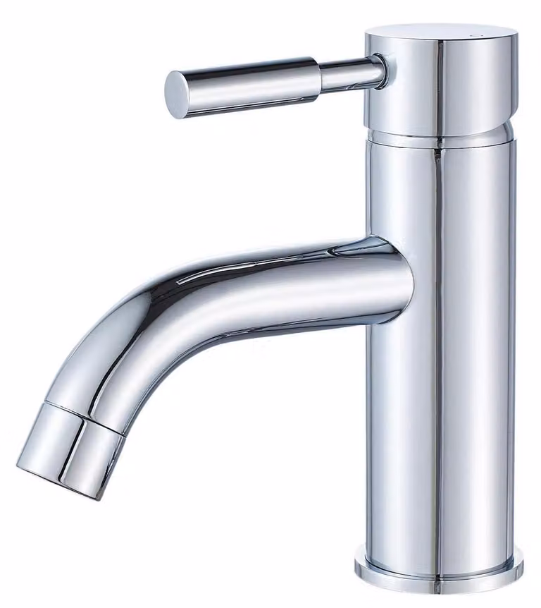 Miscelatore per lavabo da bagno, cromato, in ottone, con aeratore