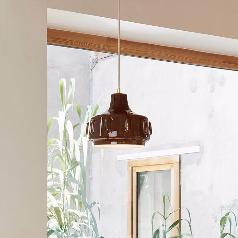 MARKET SET Lampada a sospensione Jimmy, dimmerabile, Marrone / Ruggine, Soggiorno / Sala da pranzo, Ceramica, Design, Lampada a sospensione