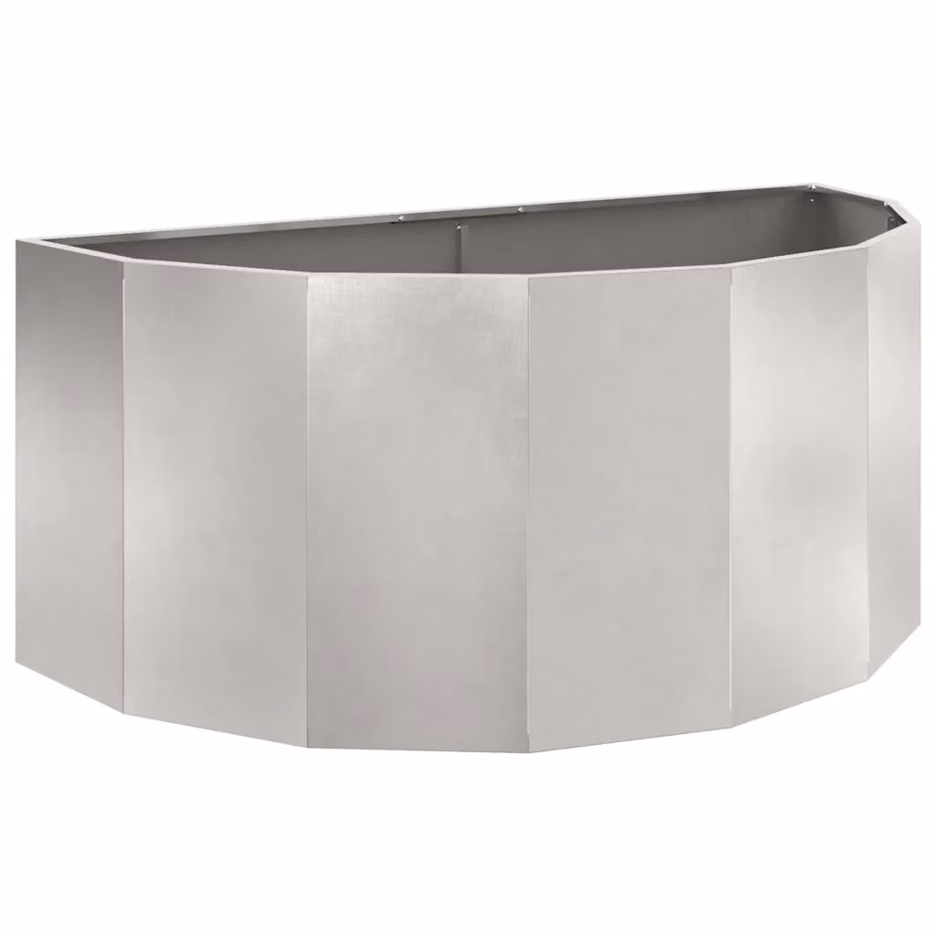 Fioriera vidaXL in acciaio inossidabile argento L 120 cm x P 60 cm x H 50 cm – 2