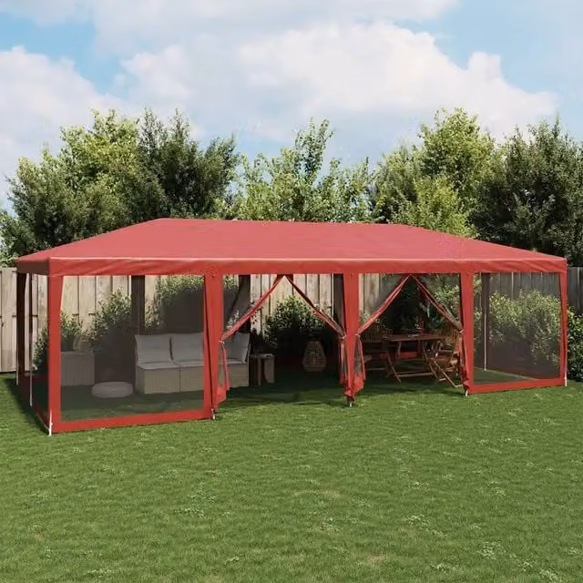 Tenda per feste Hip Videx colore rosso in plastica e acciaio L: 800 cm, P: 400 cm, H: 268 cm