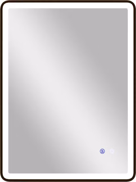Specchio da bagno LED HOMCOM con funzione antiappannamento e dimmerabile, cornice nera, L: 80 cm, H: 60 cm
