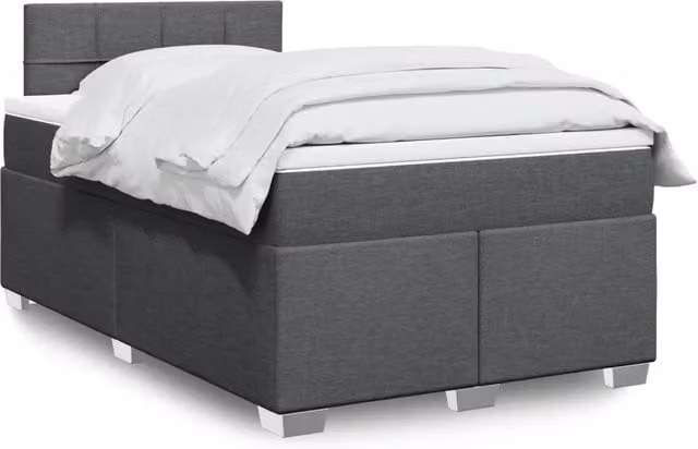Letto con Giroletto a Molle e Materasso Ibrido vidaXL in Grigio e Bianco L/P/H: 120 x 190 x 100,5 cm