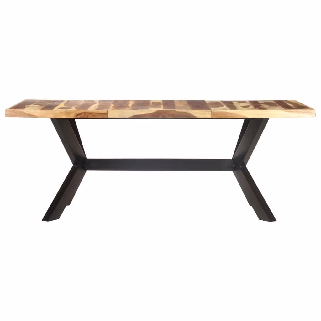 Tavolo da Pranzo 200x100x75cm Legno Massello con Finitura Ambra