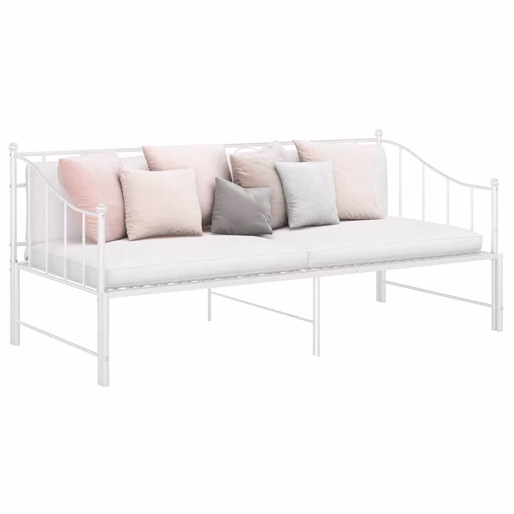 vidaXL Telaio Divano Letto Estraibile in Metallo Bianco L 200 x P 90 cm
