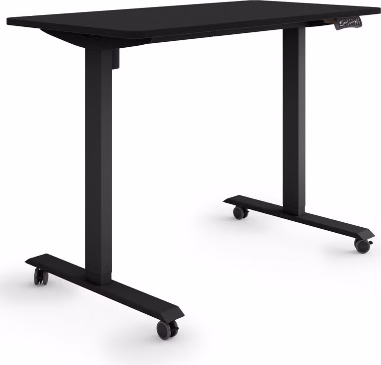 ESMART Germany ETX-121BB 120 x 60 cm Nero Scrivania ergonomica in piedi/seduta su ruote Regolabile elettricamente in altezza in modo continuo 78,5 - 128,5 cm 3x memoria Porta di ricarica USB Promemoria attività