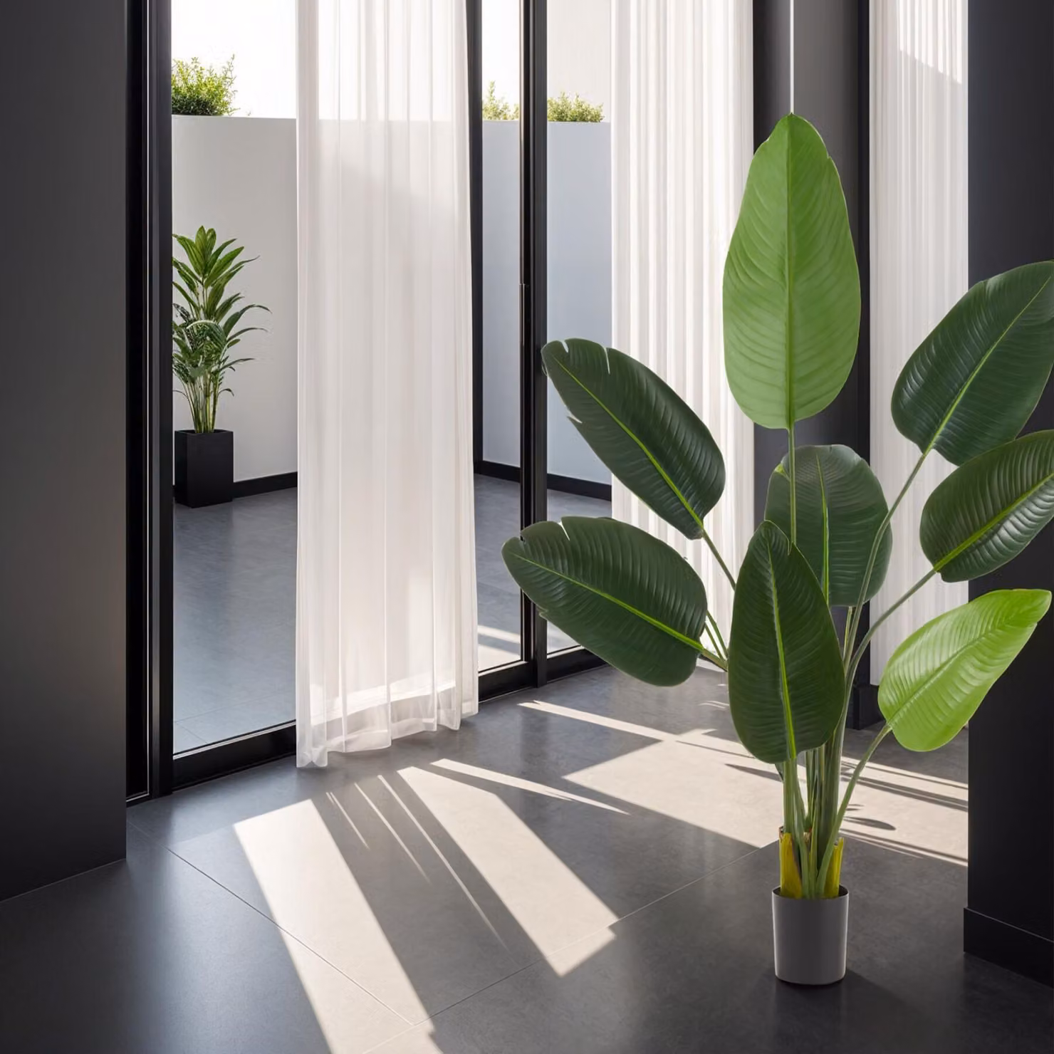 Pianta artificiale Strelitzia Tropic verde di tectake, altezza: 120 cm – 2