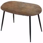 Tavolo da pranzo allungabile Rodrigo 120-150-180 x 80 cm, 4-10 persone. Tavolo da cucina ovale con struttura in metallo, effetto legno, colore: noce