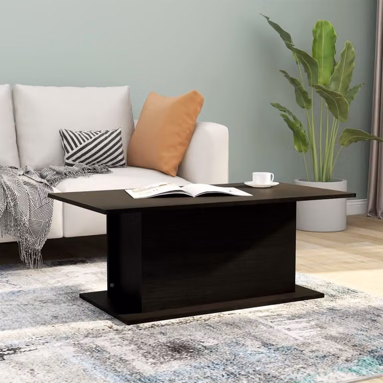Tavolino The Living Store nero 102x55,5x40 cm in materiale ligneo