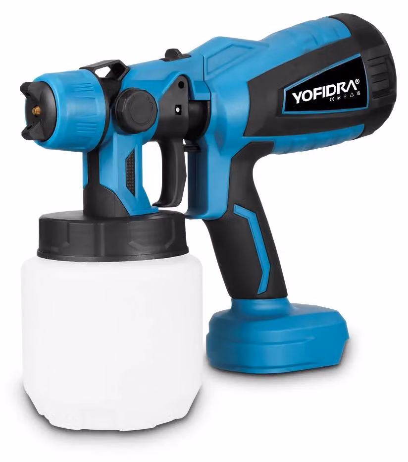Pistola a spruzzo elettrica - Pistola a spruzzo HVLP senza fili, modello 388VF - Dispositivo portatile - Include 2 batterie - Serbatoio da 1000 ml - Ideale per mobili e progetti fai-da-te - 388VF, 2 batterie