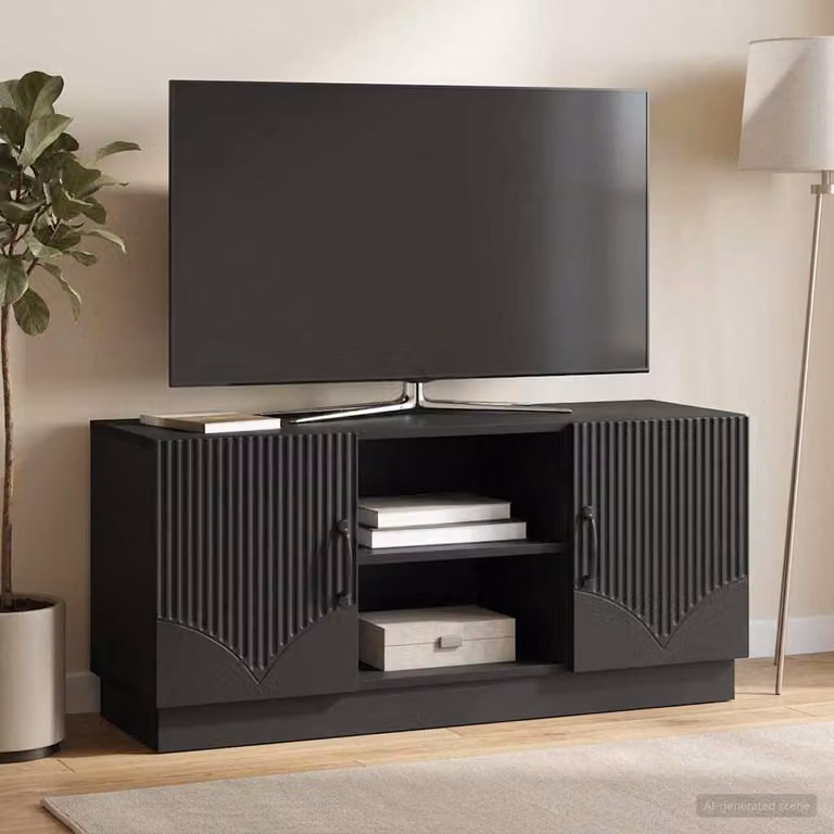 Mobile TV vidaXL moderno in legno ingegnerizzato nero L 102 cm x P 34,5 cm x H 47 cm