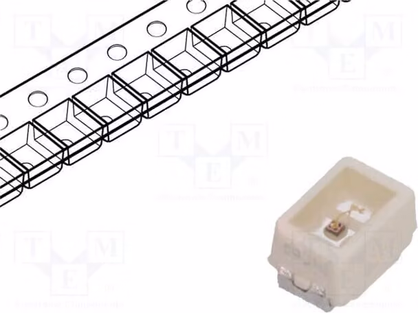 5 LED SMD Mini PLCC2,2014, angolo di emissione 120°, lunghezza d'onda 190-610 nm, intensità luminosa 56-180 mcd, colore rosso, corrente 20 mA, tipo LS, modello M676-P2S1-1