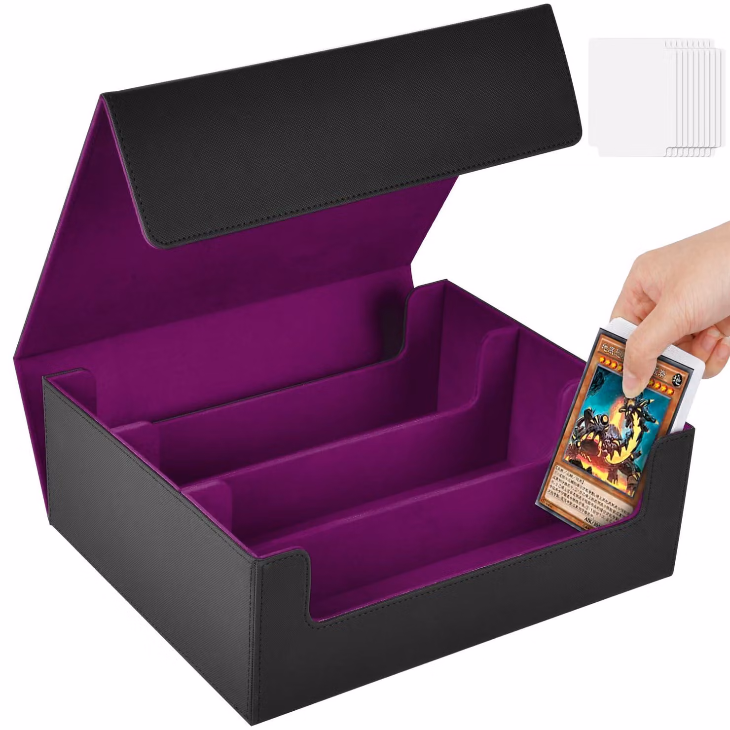 Omgoods - Scatola per raccogliere carte da collezione, con copertine in ecopelle e chiusura magnetica, capacità per oltre 1800 carte
