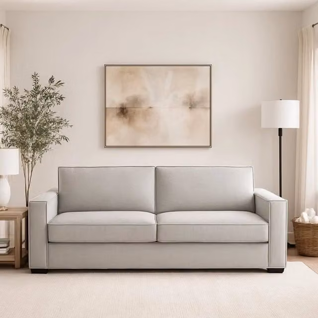 Divano a 2 posti Eletta TALAMO ITALIA, Sofà moderno in tessuto Grigio per soggiorno, L: 200 cm, P: 95 cm, H: 90 cm – 1