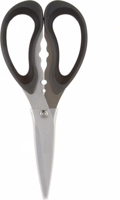 Forbici da cucina Baker's Secret in acciaio inossidabile con proteggi lama in plastica, colori assortiti