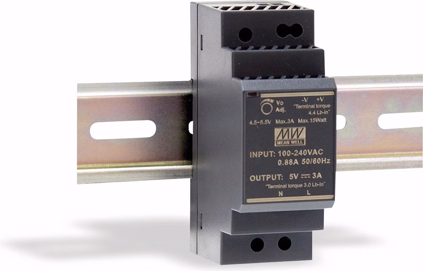 Alimentatore switching per guida DIN MEAN WELL HDR-30-15, 15 V-/2 A