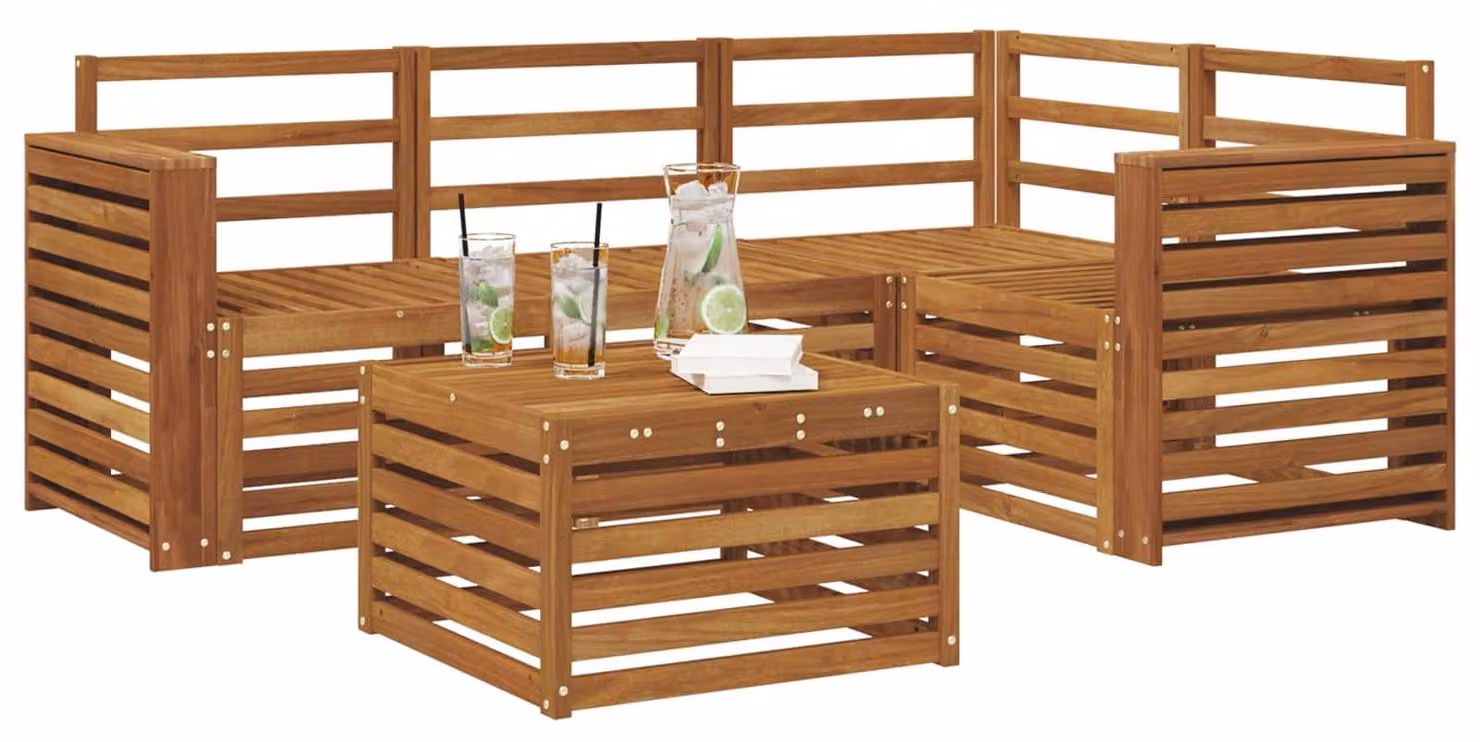 Set di divani da esterno 5 pcs Naturale