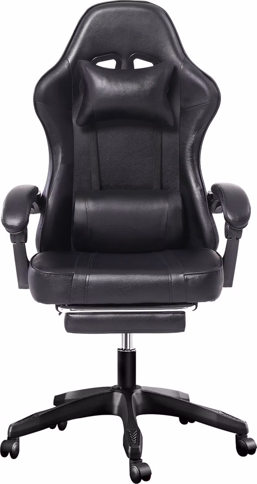 Sedia da ufficio AIORBER, sedia da gioco, 90°-165°, sedia ergonomica, 300 libbre, con poggiatesta, regolabile, per ufficio, camera da letto, 65x65x123cm, nero