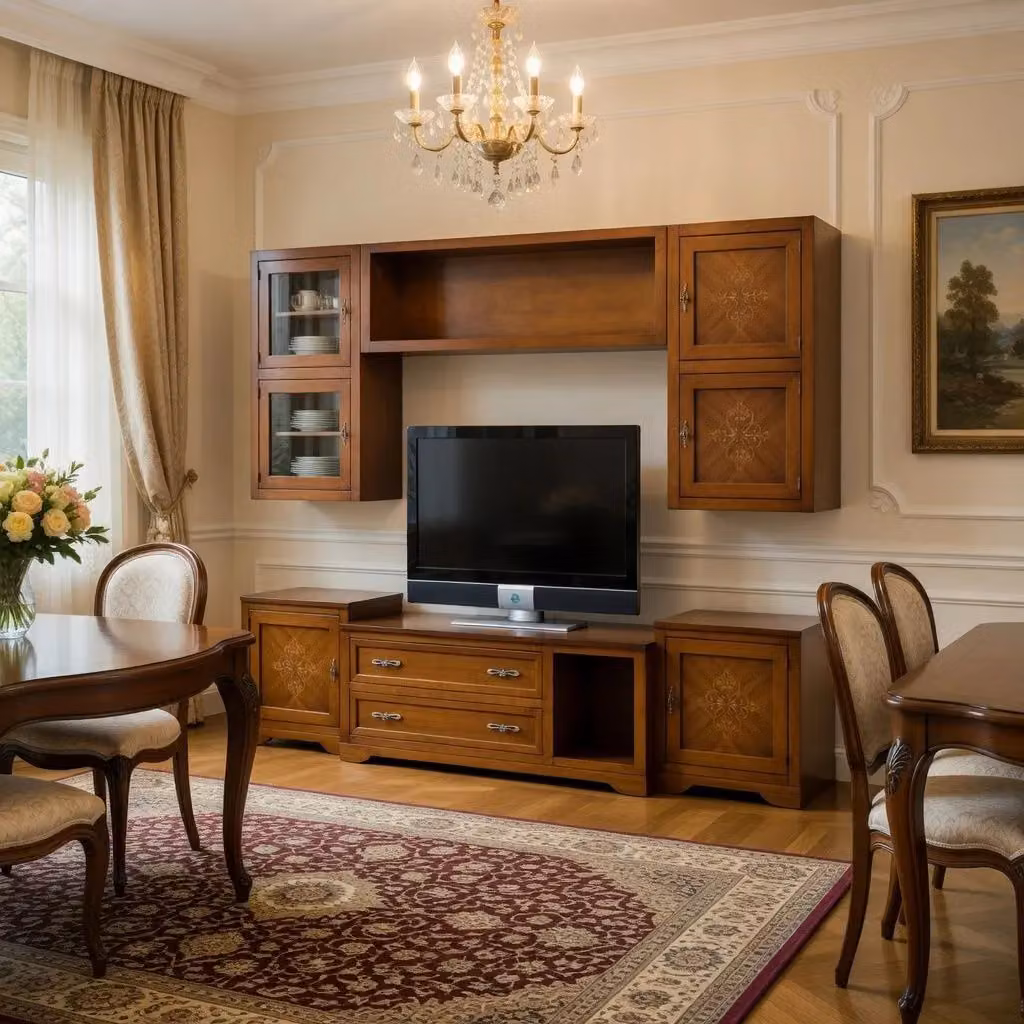 Parete attrezzata in legno Mobili 2G finitura bassano marrone L: 260 cm, P: 65 cm – 4
